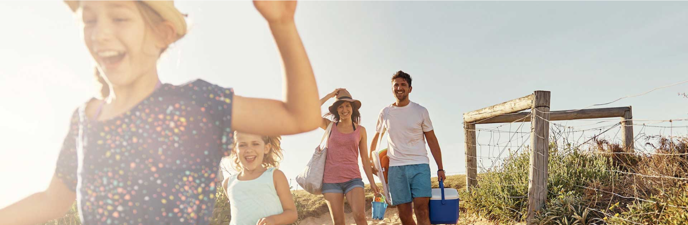 Family on beach