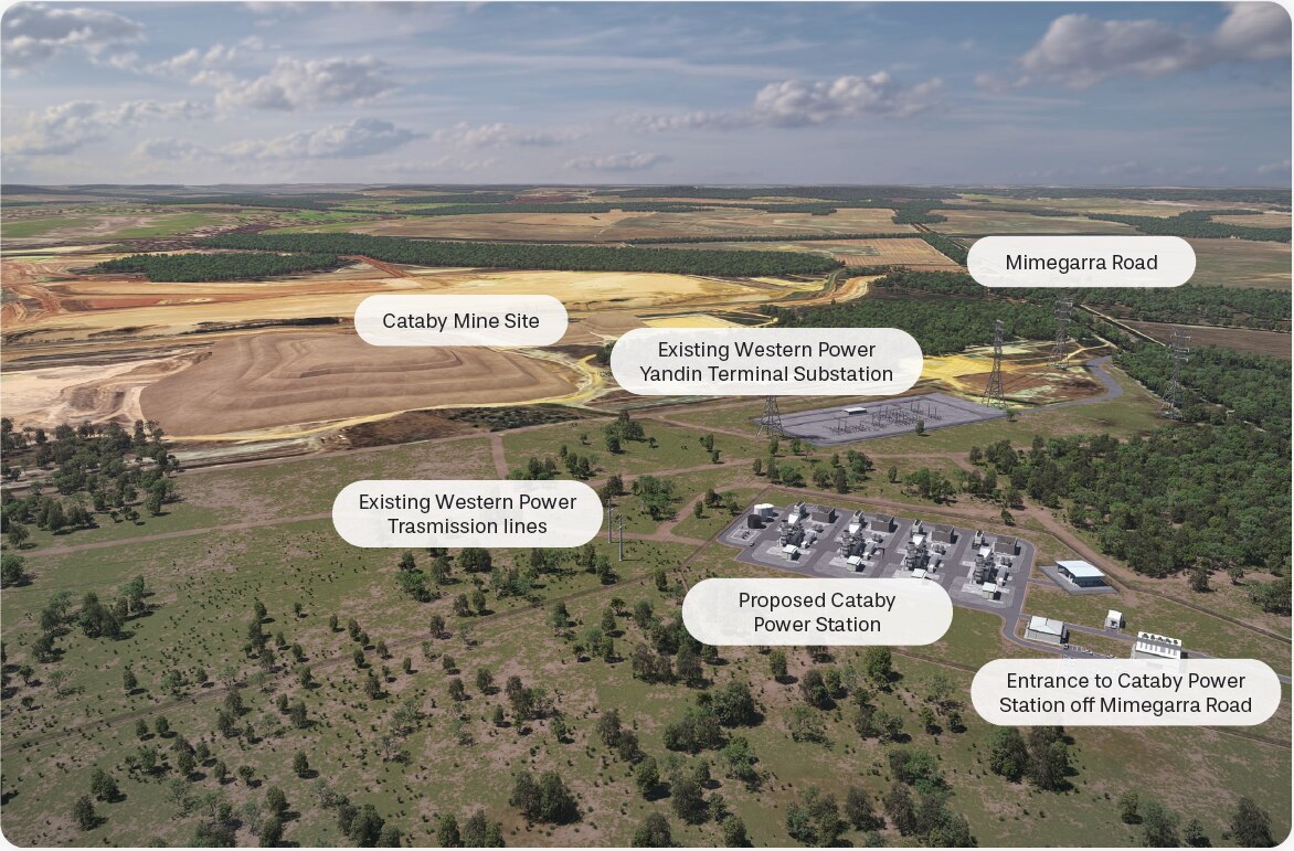 A CG concept art showing the Cataby Power Station.