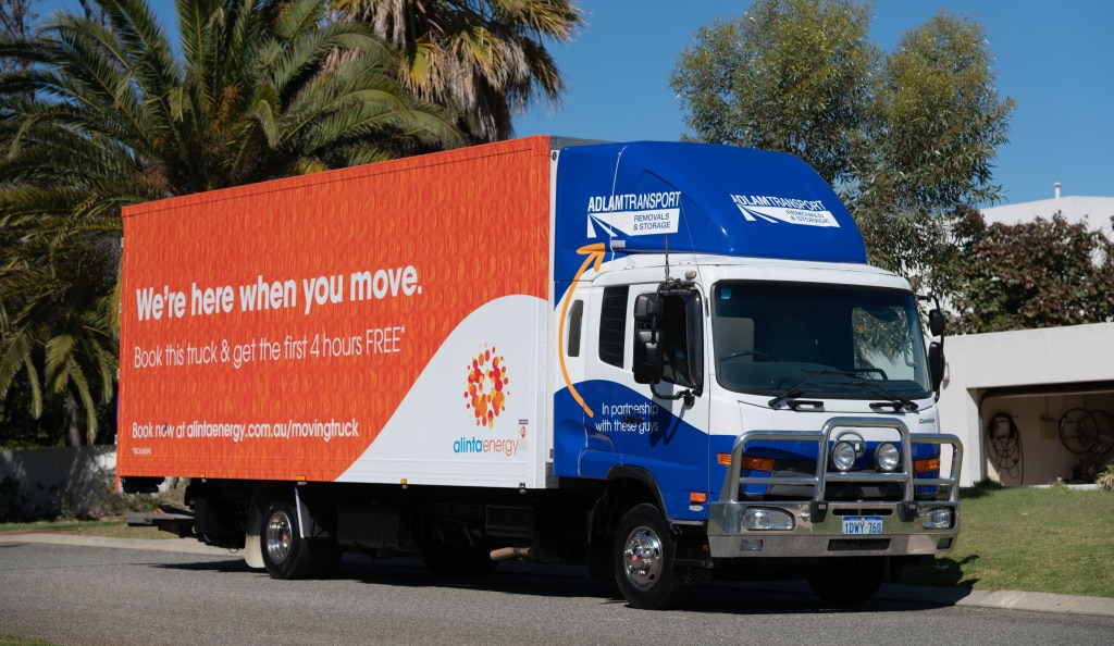 Removalists' Truck with Alinta Energy logo on the side