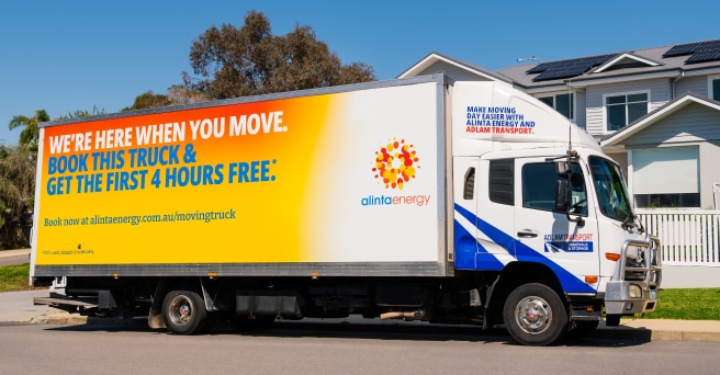 Removalists' Truck with Alinta Energy logo on the side