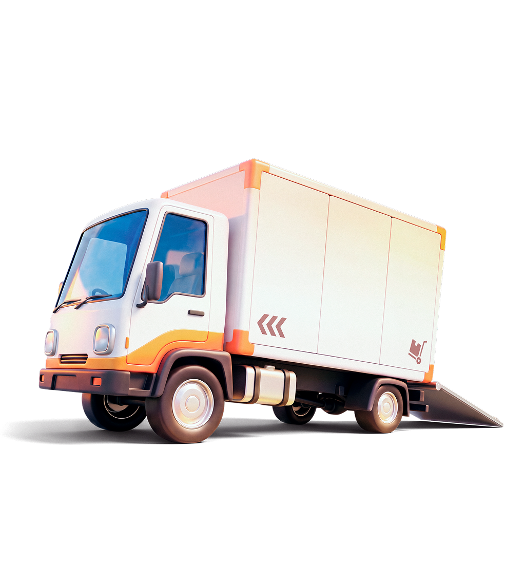 A characterised version of the Alinta Energy movers truck with the tailgate down