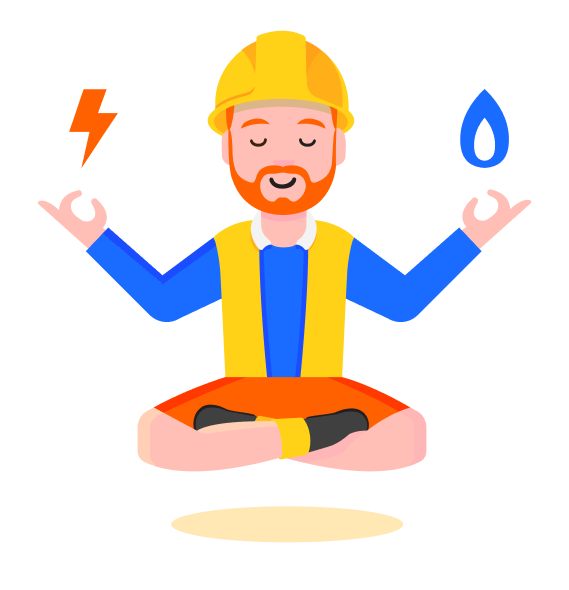 Graphical representation of Zen Bob, who is hovering in a yogic meditation position