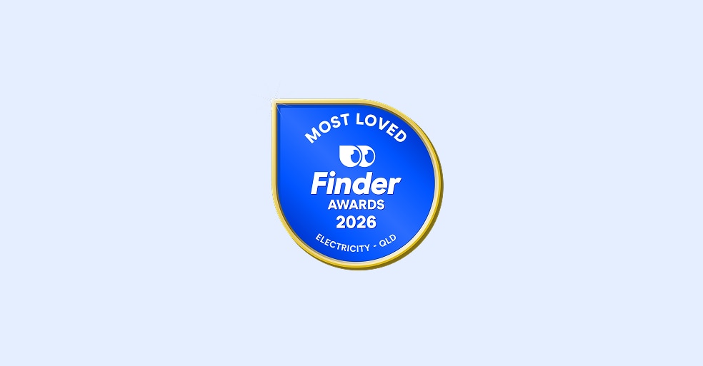 Award badge showing Most Loved Electricity 2026 QLD Electricity