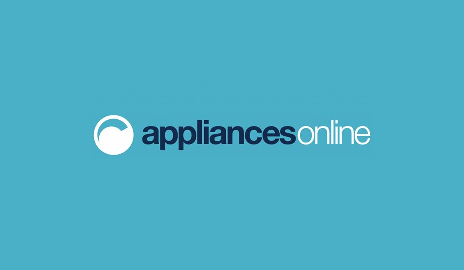 Appliances Online logo on a blue background