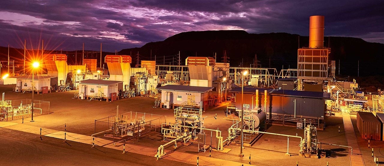 A power plant at night