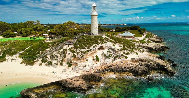 View of Pinky's Lighthouse at Rottnest Island, WA