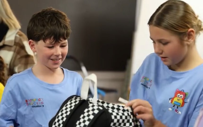 Helping kids, backpack by backpack