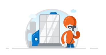 Illustration of person on the phone with their energy retailer.