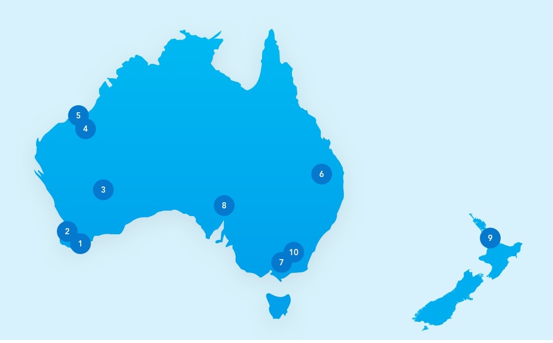 Map showing Alinta Energy's assets