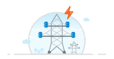 Illustration of electricity towers